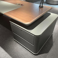 Bureau de direction modulaire en forme de L, mobilier commercial moderne de haute qualité en bois massif