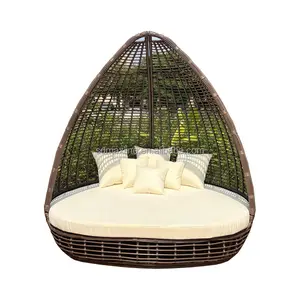 모든 날씨 야외 가구 수제 의자 등나무 정원 발코니 소파 세트 파티오 캐노피 데이 침대 새장 침대