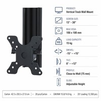 Support mural pour téléviseur DMP LCD300 à mouvement complet, support pour moniteur compatible VESA, pivotant et inclinable, en aluminium, pour écran LCD