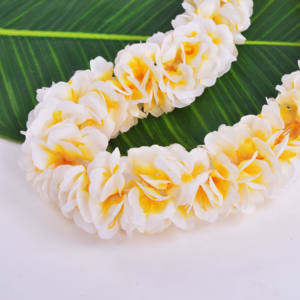 工場サプライヤーHL007597CM人工シルクミニプルメリアハワイアンレイハワイフラダンサートロピカルフラワーパーティーウーマンネックレス - Product Image 4