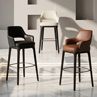 Chaise de bar à dossier haut avec coussin moelleux au design moderne, très vendue, pour la famille, l'hôtel, le salon et la chambre à coucher