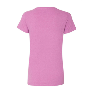 Camiseta de algodón con cuello en V para mujer y niña con logotipo estampado OEM personalizado, ropa informal a la moda con precios excepcionales - Product Image 6