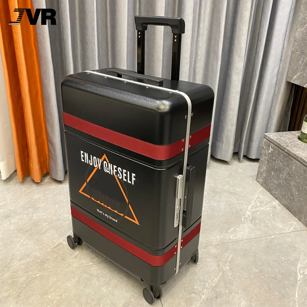 New Style Luggage Aluminum Frame Trolley Case Pc Hard Shell Suitcase with Tsa Lock