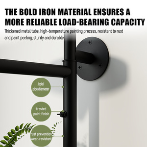 3-Tier <b>Wall</b> <b>Mounted</b> <b>Plant</b> Stand Black Metal Indoor Hanging Flower Rack For Home Decor - Product Image 4
