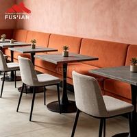 Table et chaises modernes pour café intérieur, aire de restauration, cantine scolaire, table rectangulaire ou ronde personnalisée, table et chaise de restaurant commercial