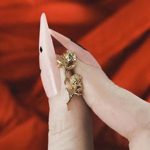 أقراط طويلة على شكل زهرة من مجوهرات جيمنيل الفاخرة، هدية لذكرى الزواج، مصنوعة من الورد المصقول - Product Image 3