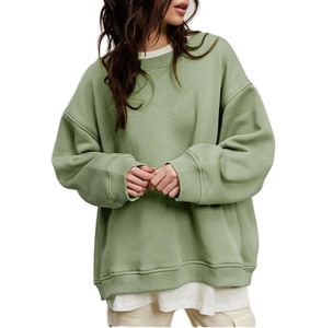 Sudadera con capucha informal extragrande de forro polar para mujer, estilo holgado, para invierno, ropa deportiva, venta al por mayor, de secado rápido - Product Image 1