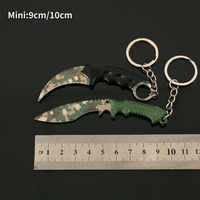 Nouveauté LT, mini couteau modèle Népal, porte-clés, alliage plaqué coloré, porte-clés, taille 10 cm