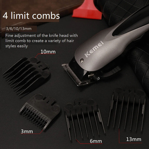 Cortadora de Pelo Profesional Kemei KM-1929, <span class=keywords><strong>Turbo</strong></span> Power, Pantalla LCD Digital, Batería de 2000 mAh, 4 Peines Guía, Inalámbrica, para Barbería - Product Image 4