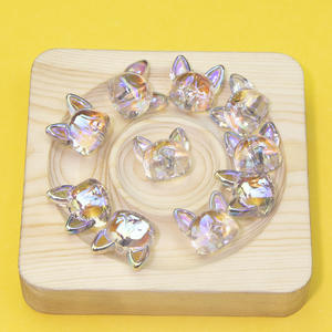 Cuentas acrílicas de cabeza de Corgi de colores transparentes para llavero de materiales hechos a mano DIY accesorios de cadena de teléfono móvil - Product Image 4