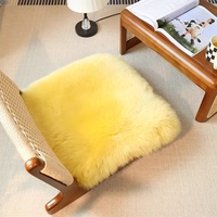 Coussin de chaise en fourrure de mouton australienne, épaissi, en peluche, carré, pour toutes les chaises - Échantillon disponible, vente en gros