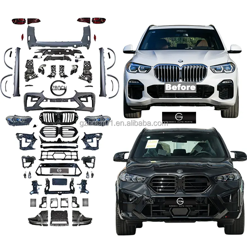 Old to New G05 Body kit For 2018 BMW X5 G05 LCI to 2024 X5M car bumpers wheel arches X5M front rear car bumper X5 Headlights