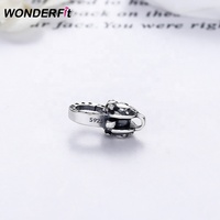 Fermoir griffe de homard volant de lapin mignon drôle, fermoir à gâchette en argent oxydé 925 pour hommes et femmes Bracelets