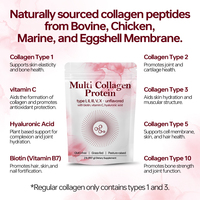 Poudre de peptides de collagène OEM ODM, facile à dissoudre, non-OGM, sans arôme, poudre de protéines multi-collagène avec vitamine C
