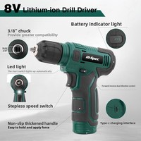 Nouvelle perceuse électrique 8V, ensemble d'outils électriques, perceuse à batterie au lithium, boîte à outils de type tiroir à trois niveaux, garantie 1 an