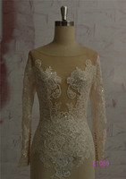 Mariée Mariage Élégant Style Tribunal Train Sequin Applique Tulle Mousseline De Soie Sxey Sirène Robe De Mariée