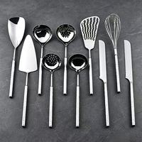 Ensemble d'ustensiles de cuisson multifonctionnels en acier inoxydable 304 avec manche martelé, 10 pièces, compatible lave-vaisselle, fouet à œufs et pâtissier
