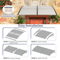 Auvent fixe professionnel sur mesure, léger et robuste, en polycarbonate, fixation murale, abri anti-pluie pour villa, cour, centre commercial, terrasse