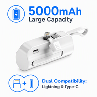 Petit chargeur pour la mini banque de puissance de Samsung 5000mAh avec le paquet mignon intégré de câble/support de batterie