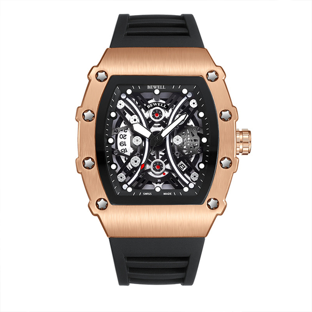 Fashion Black Alloy Watch Men Skeleton Dial Chinese Quartz Movement Watches Men Wrist Custom Logo