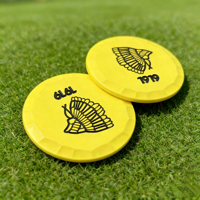 Marqueur de balle de golf en métal personnalisé avec logo, noir mat, émail doux blanc, mascotte animale, cadeau pour tournoi de golf, vente en gros