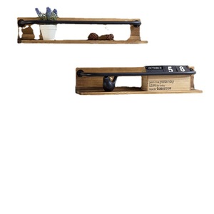 Bohao Wood Products <b>Wall</b> <b>Mounted</b> Wooden <b>Shelf</b> With Metal Bar For Bathroom Or Kitchen Storage Rectangle Shape BH-137 - Product Image 5