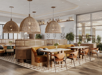 Ensemble de meubles de style industriel en cuir PU pour restaurant, banquettes, tables et chaises de café, mobilier de café