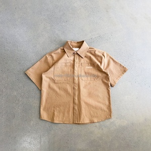 Camisas de Manga Corta de Lona para Hombre, Ropa Casual Cómoda de Verano, Camisa Lisa con Botones y Solapa, Diseño Personalizado - Product Image 2