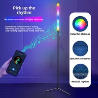 Lampe sur pied à changement de couleur RVB, éclairage à 180 degrés, activée par le son, éclairage d'ambiance pour salon