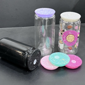 Nouveaux couvercles en strass pour gobelets Libby, couvercles en strass colorés pour tasses en <span class=keywords><strong>verre</strong></span> - Product Image 6