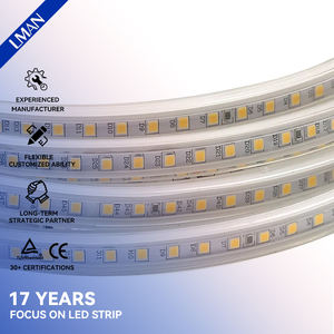 Bande lumineuse LED extérieure étanche IP65, 120 LED/m, AC220V, 6W/m, largeur 8mm, SMD2835, température de couleur 3000K-6000K, CRI 83, dimmable - Product Image 1