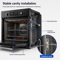 Capteur de température de four GAIMC NTC avec sonde métallique longue, support de montage et câble tressé pour le contrôle du chauffage des fours électriques OEM