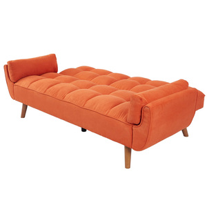 Sofá para sala de estar con tapicería <span class=keywords><strong>naranja</strong></span> moderna, sofá <span class=keywords><strong>cama</strong></span> extraíble, diseño de decoración para sala de estar, sofá <span class=keywords><strong>cama</strong></span> plegable con respaldo ajustable - Product Image 3