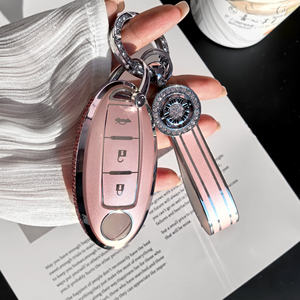 เคสป้องกันกุญแจรถเพชร TPU <span class=keywords><strong>สี</strong></span>ชมพู DM สำหรับ Nissan รุ่น14th xuanyi/<span class=keywords><strong>x</strong></span>-<span class=keywords><strong>trail</strong></span>/teana/qijun/tanu/tana/qida/loulan - Product Image 1