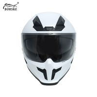 Casque de moto Borske Custom Outdoor Safety Cascos De Moto blanc unisexe intégral