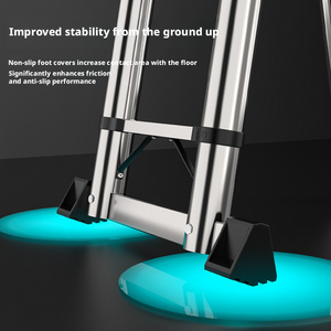 Scala Telescopica Pieghevole in Alluminio con 5 Gradini <span class=keywords><strong>e</strong></span> Capacità di Carico di 150kg per Uso Domestico - Product Image 2