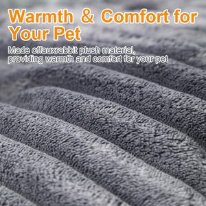 Washable Round Indoor Luxury Super Soft <b>Plush</b> Faux Fur Pet <b>Cat</b> Kitten Bed with Anti-Slip Bottom - Product Image 6