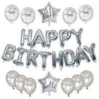 Ensemble de ballons en aluminium Joyeux Anniversaire, ensemble de ballons chiffres et lettres, décoration de fond pour fête d'anniversaire