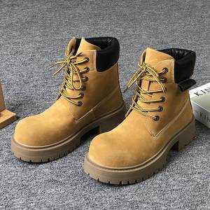 New Autumn & Winter Arrival Men's Casual British-style Platform Elevator Chunky-toe Shoes Outdoor Desert <b>Work</b> <b>Boots</b> Casual <b>Boots</b> - Product Image 4