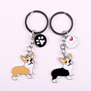 Tipos de aleación de zinc lindo perro Animal colorido Metal encanto colgante logotipo personalizado llaveros promocionales - Product Image 1