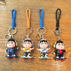 Crayon chan-chan lucu liontin gantungan kunci silikon balutan silang indah kecil ramah lingkungan pembuka botol dekorasi Natal - Product Image 3