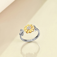 Bijoux fins en argent sterling 925 personnalisé vous êtes mon soleil bague ouverte abeille réglable pour les femmes