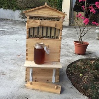 Komplettes Set: Automatischer, selbstfließender Honigbienenstock aus Tannenholz für die Imkerei mit 7 Wabenrahmen