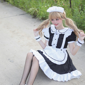 Japanese Style Anime Inspired Maid Outfit Black Polyester Cosplay Costume For Role Playing Drama Games - Product Image 3