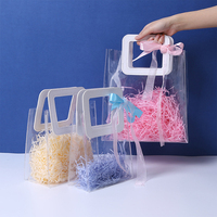 Sac fourre-tout cadeau en pvc transparent emballage de fleurs étanche sacs en plastique personnalisés pour l'emballage