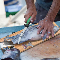 Planche à découper portable en bois pour le nettoyage du poisson avec échelle de mesure, planche à fileter pour la découpe du poisson, idéale pour le camping