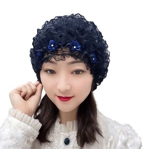 Voile musulman en dentelle de couleur unie à longue traîne, doux, élastique, respirant, écologique, bonnet chimio - Product Image 1