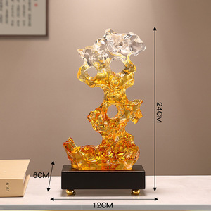 New Chinese light luxury rockery bird plant <b>ornament</b> model room living room art Taihu <b>stone</b> desktop soft decoration - Product Image 3