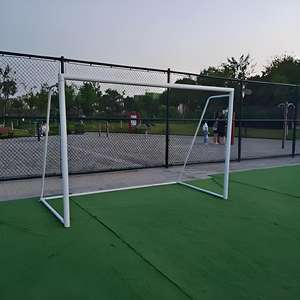 But de football de jardin avec filet, portable, blanc, en HDPE et structure en acier - Product Image 3