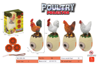 Jouet projecteur LED amusant pour enfants, série poulets et poules, avec projection d'œufs en plastique, jouet éducatif d'intérieur, vente en gros